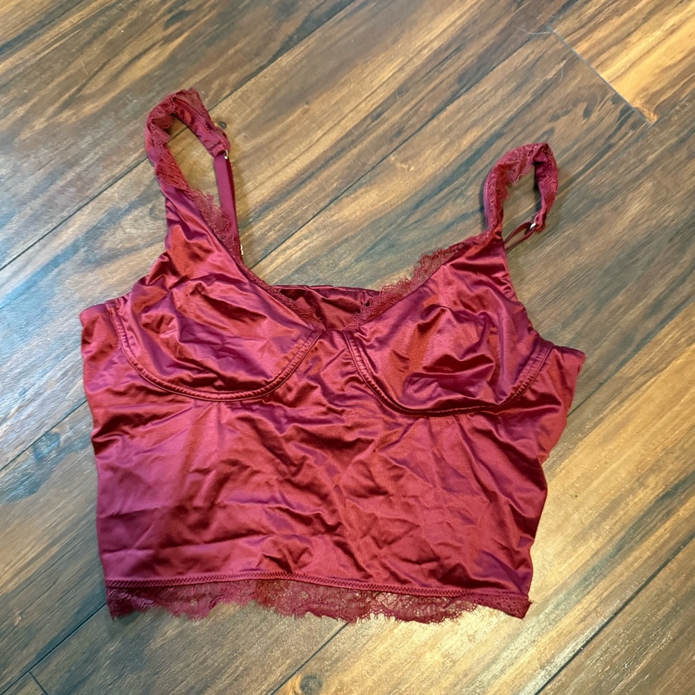 American Eagle SHOW OFF SHINE LACE CORSET BRA TOP - Large